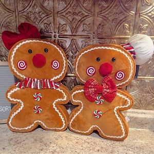 HOBBY LOBBY Gingerbread Boy & Girl Plush Set NWT